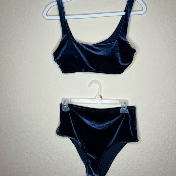 aerie Other - Aerie Velour Bikini Set - Blue